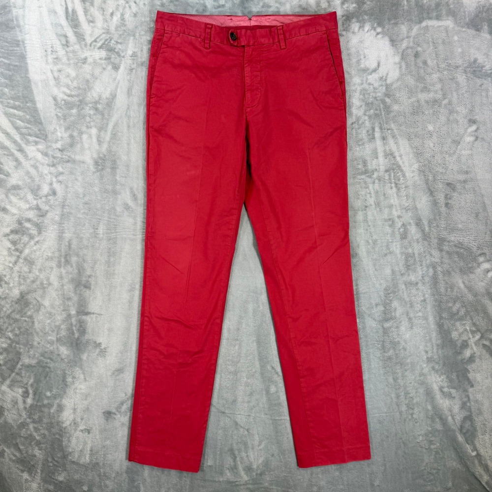 Bonobos Slim Fit Chino Pants Mens Size 33x34 Red Cotton Casual Pants